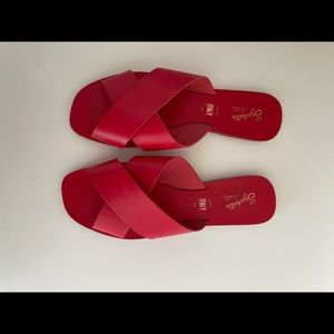Red Leather Sandals